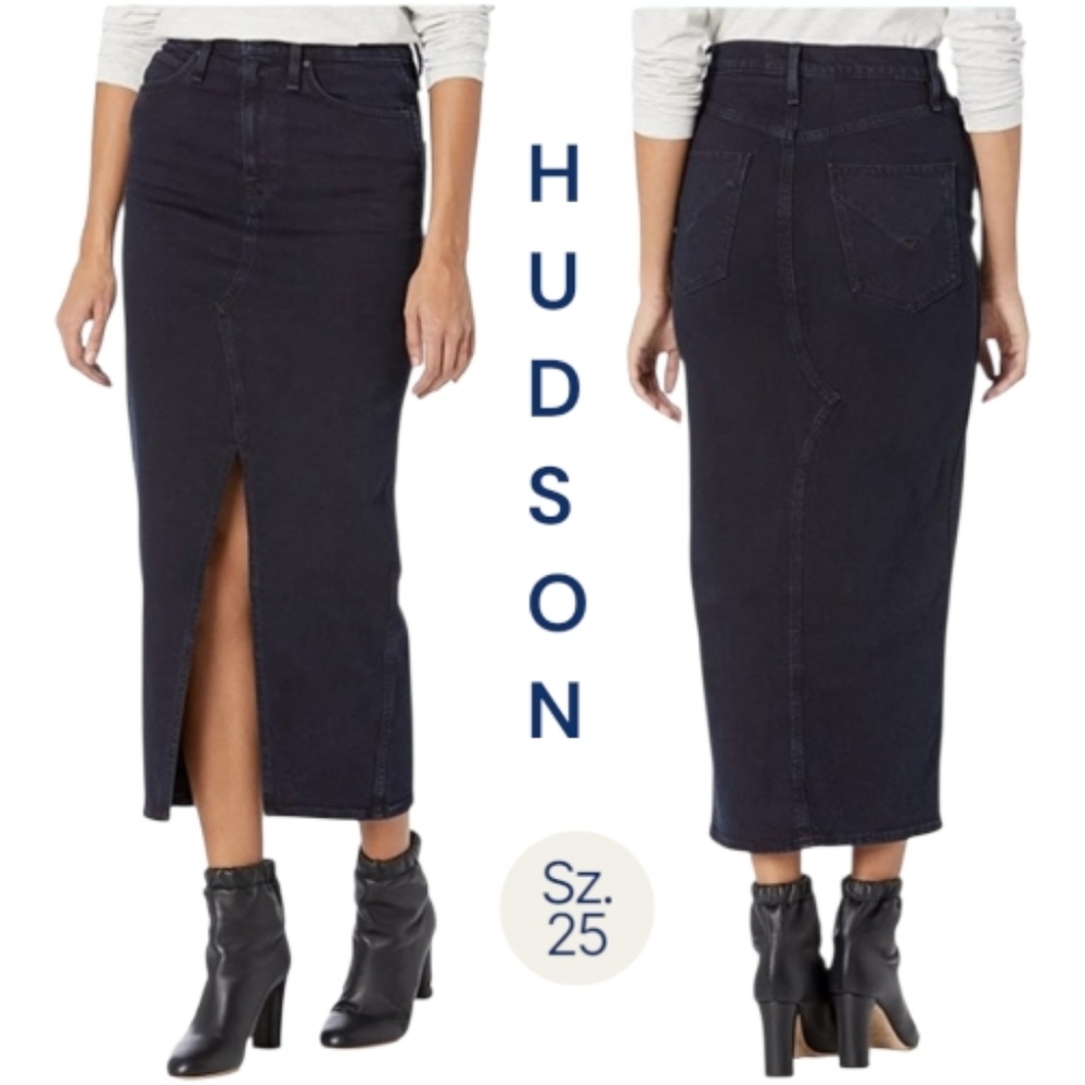 Hudson Jeans Reconstructed Denim Maxi Skirt